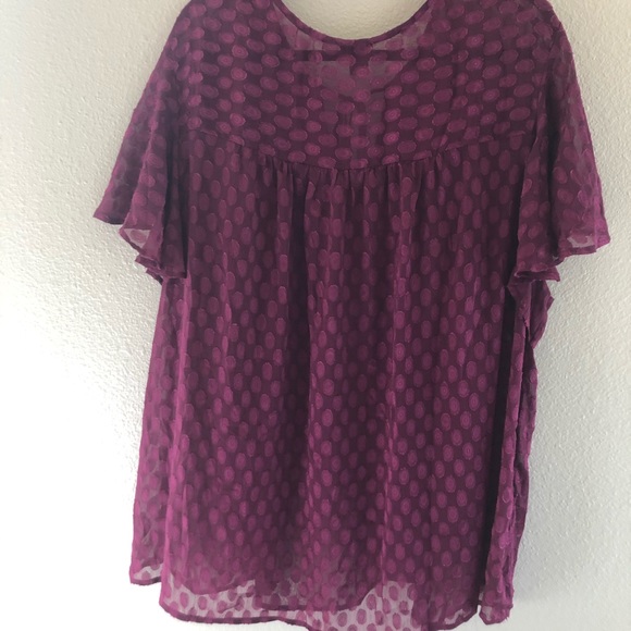 Beautiful purple Torrid sheer blouse sz4 EUC - Picture 2 of 3